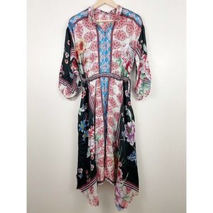 NWT Johnny Was Geana Patsy Silk Dress Slip Asymmetric Midi Size Small $515